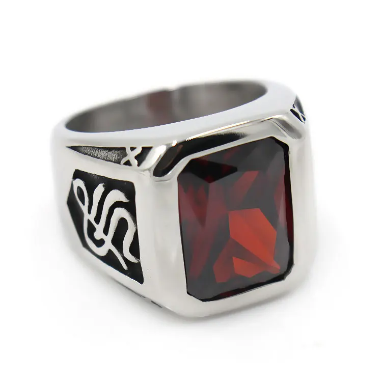 

Fashion Male Punk Ring Black Square Zircon Ring Fashion Classic Ring for Men