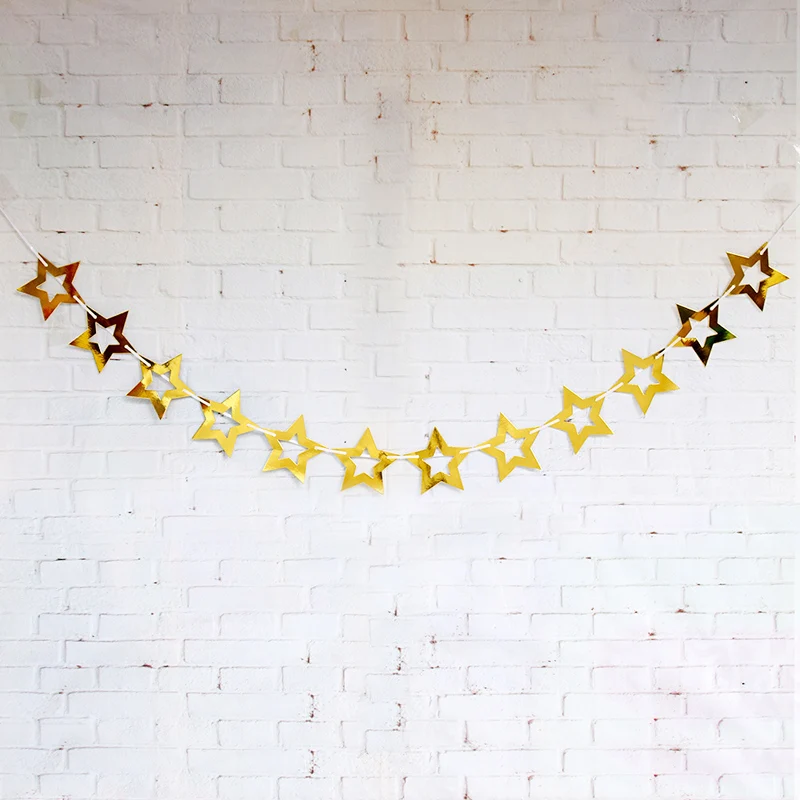Бумажная гирлянда в форме звезды баннеры-ленты флажки для маленьких девочек
