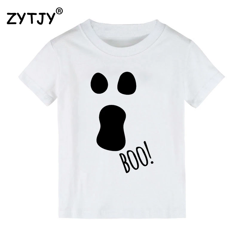 Детская футболка boo с принтом Хэллоуина для мальчиков и девочек одежда детей