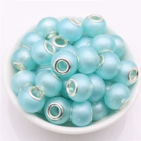 10pcs round core round pearl hole bead charm european beads glass spacer beads fit pandora bracelet necklace for jewelry making