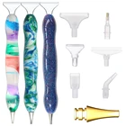 Набор для алмазной живописи 5D сделай сам, инструмент для квадратнойкруглой алмазной живописи, точка из смолы, сверло с металлическими наконечниками и несколькими наконечниками, аксессуары