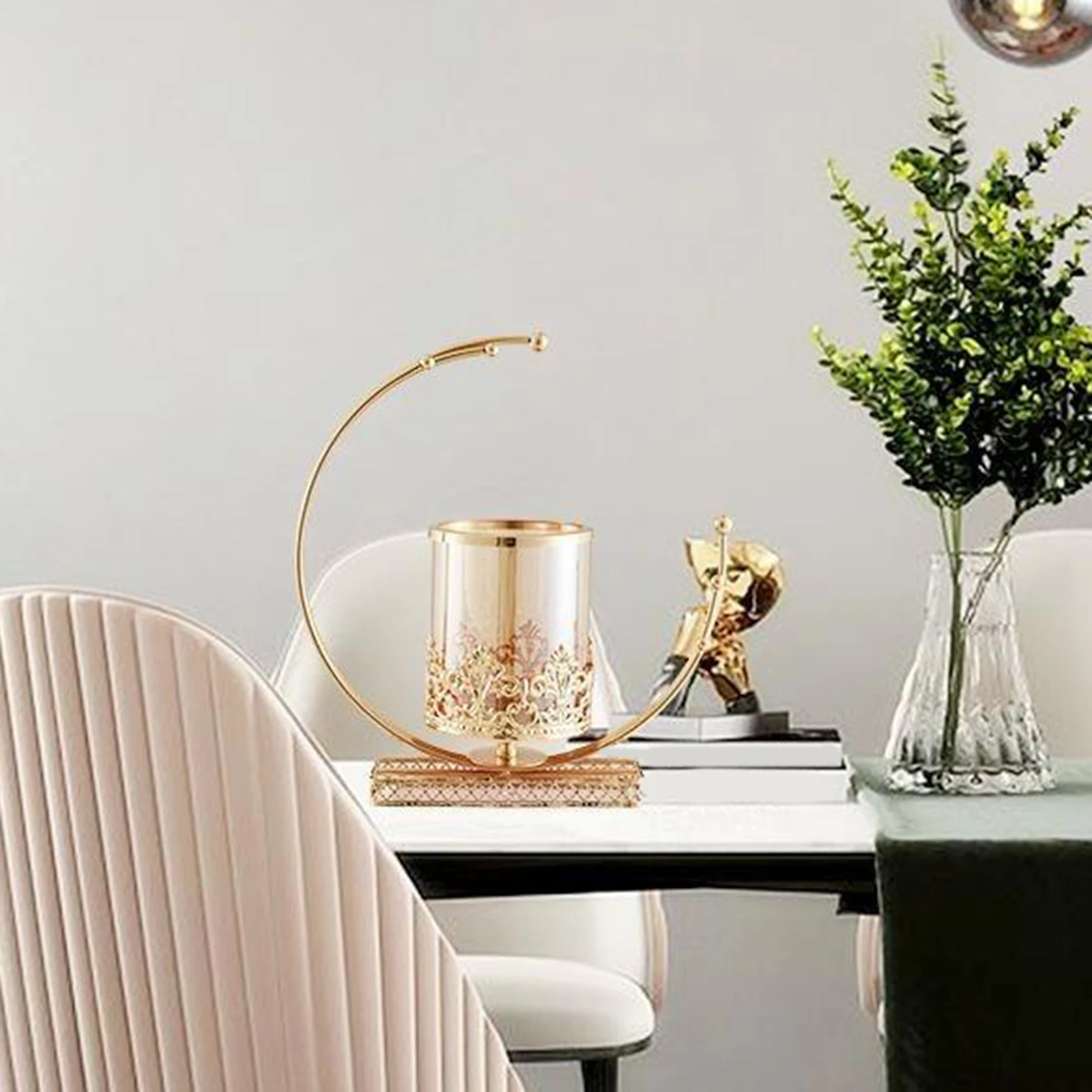 

Ручной Романтический скандинавский подсвечник, железная и стеклянная свечная стойка, Рождественский стол, центральный Декор для дома, отел...