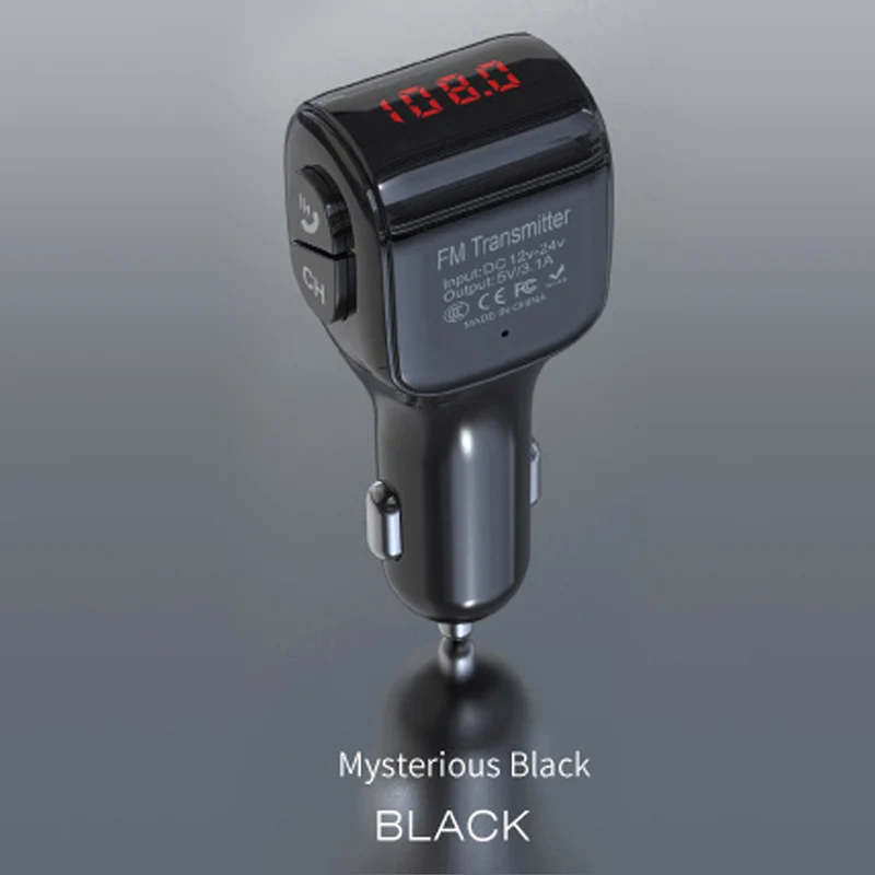 DHKEJI Автомобильный Bluetooth беспроводной fm-передатчик MP3-плеер USB зарядное устройство автомобильные аксессуары fm-модулятор - Формат цифровых медиаданных: black