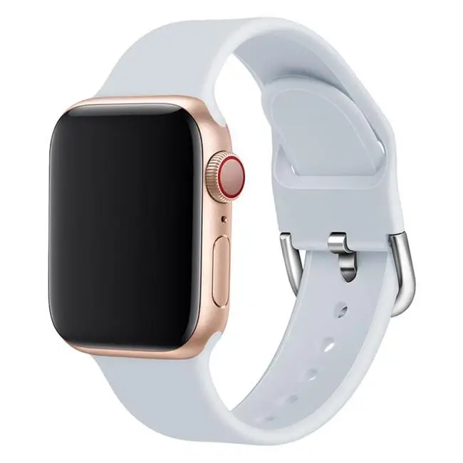 Cloud ash Силиконовый ремешок для наручных часов apple watch группа 44 мм 40 мм apple watch 5 4 ремешок 42 мм, 38 мм, версия наручных часов iwatch серии 5/4/3/2, correa, браслет - Цвет ремешка: Cloud ash