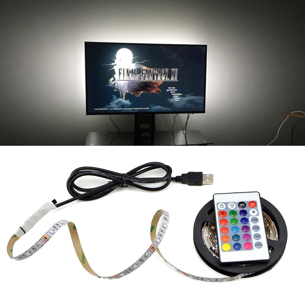 IP20 не водонепроницаемый DC 5 в 1 м 2 м 3 м 4 м 5 м RGB USB книжный светильник лампочка полоса светильник лента настольная декоративная лента USB светодиодный светильник лампа