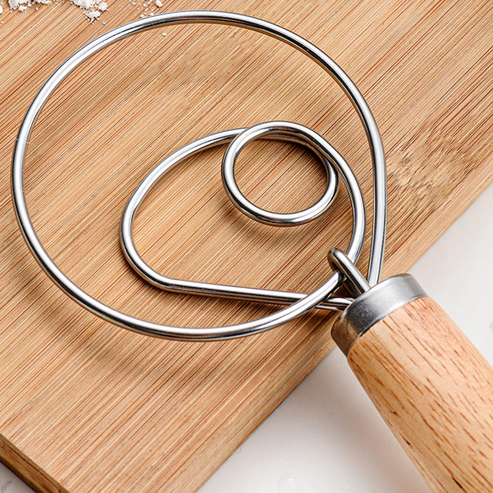 

Stainless Steel Egg Beater 13 Inch DIY Bread Dough Tools Danish Whisk Stick with Wood Handle Kitchen Gadgets Baking Accessories