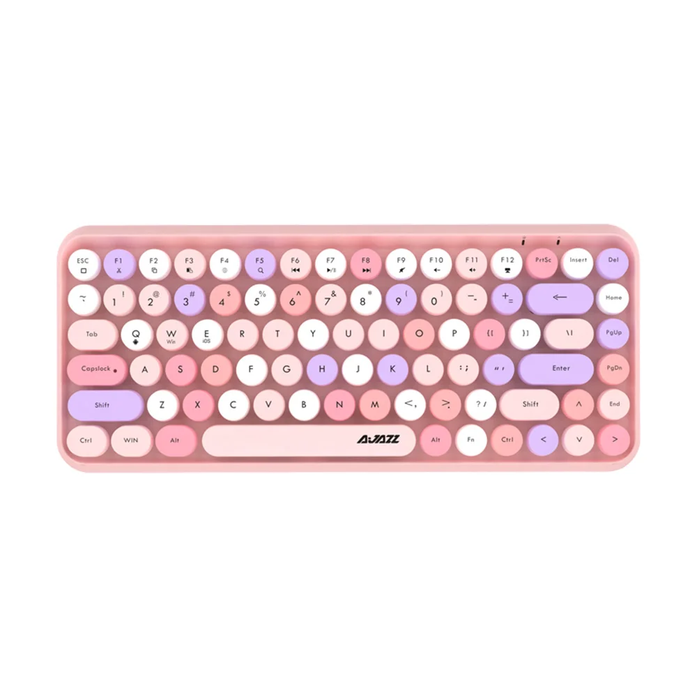 

AJAZZ-308i bluetooth wireless keyboard retro typewriter 84 keys Win/iOS/Android new silent round keycap