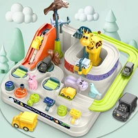 3 cars rail car train track toys for kids montessori boys girls xmas gifts racing cars mechanical adventure brain table game