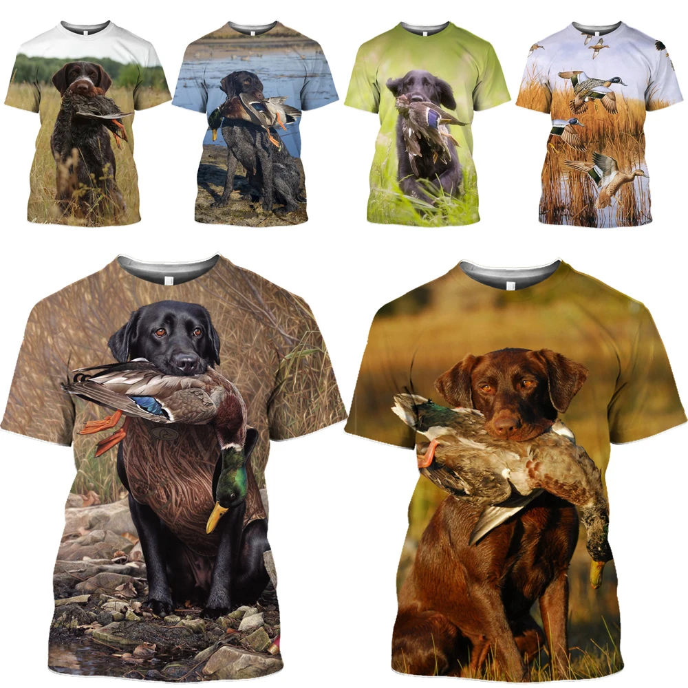 

Mamba Top 3D Polyester Print Fishing Tshirt Men Hunt Reed Tees Wild Animals Mallard T Shirt Dog Jungle Field Training Sportswear