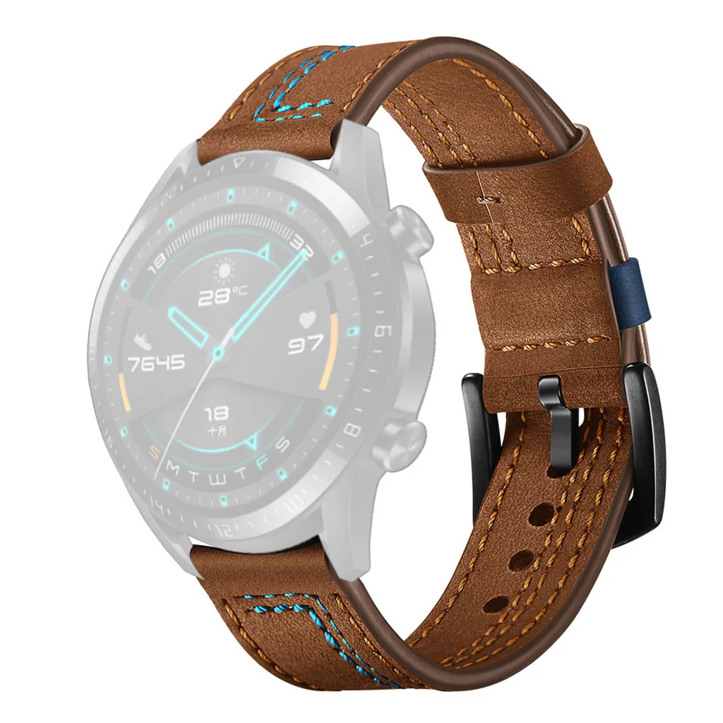Кожаный сменный ремешок для наручных часов смарт Huawei GT2 42 мм 46