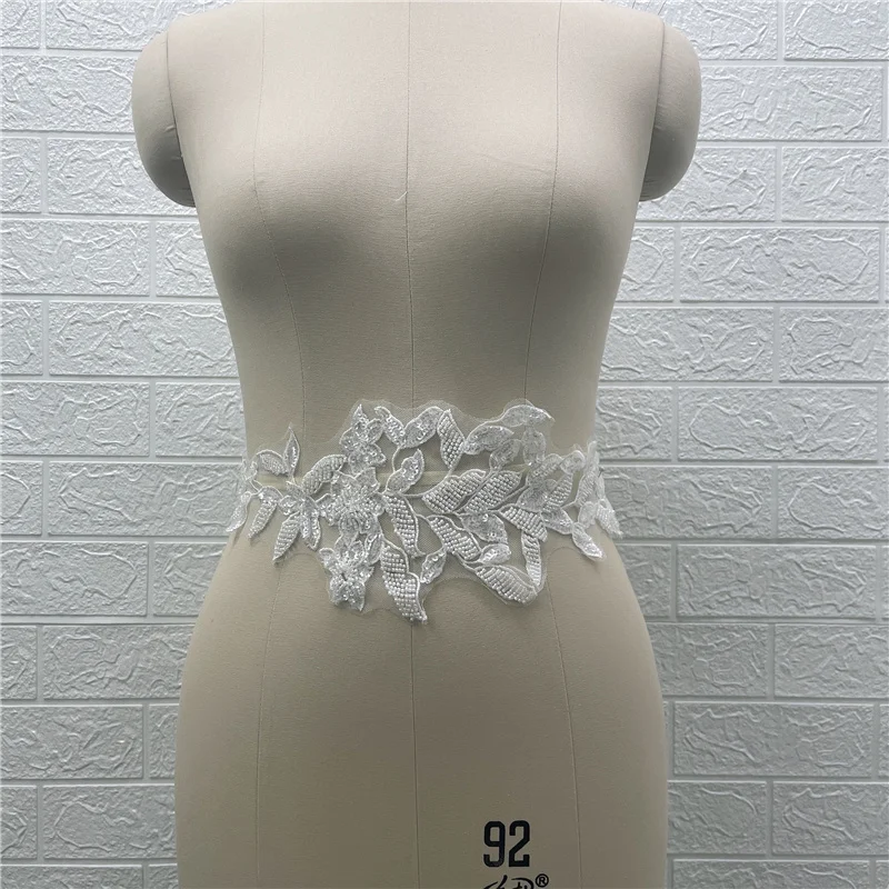 Из 2 предметов 4 цвета тяжелый бисером вышитое кружево Аппликация Швейные булавка