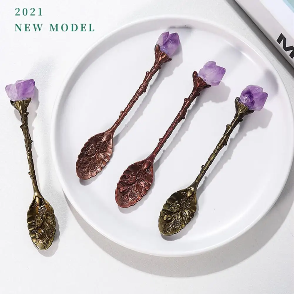 1 шт. чайная ложка из натурального кварца лабрадорита | Дом и сад