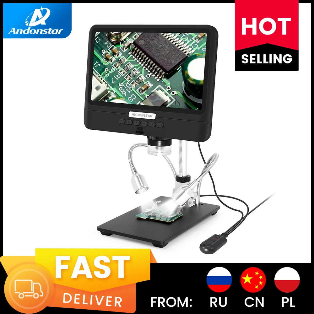 Ручной цифровой микроскоп Andonstar AD208 ЖК дисплей 8 5 дюйма HD 1080P лупа 260X для