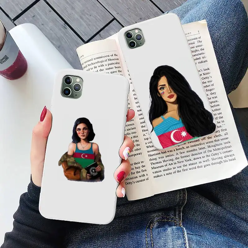 

Azerbaijan buta flag fashion girl Phone Case Candy Color for iPhone 6 6S 7 8 11 12 XS X SE 2020 XR mini pro Plus MAX mobile bag