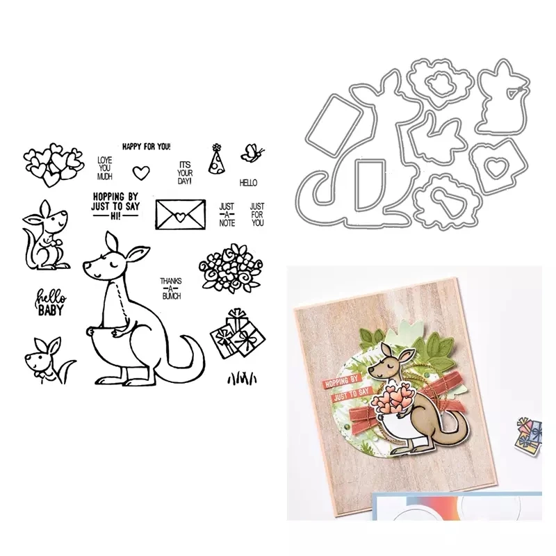 

Kangaroo Metal Cutting Dies And Stamps Set Scrapbooking Steel Craft Die Cut Embossing Paper Cards Stencils Scrapbook Dies 2021