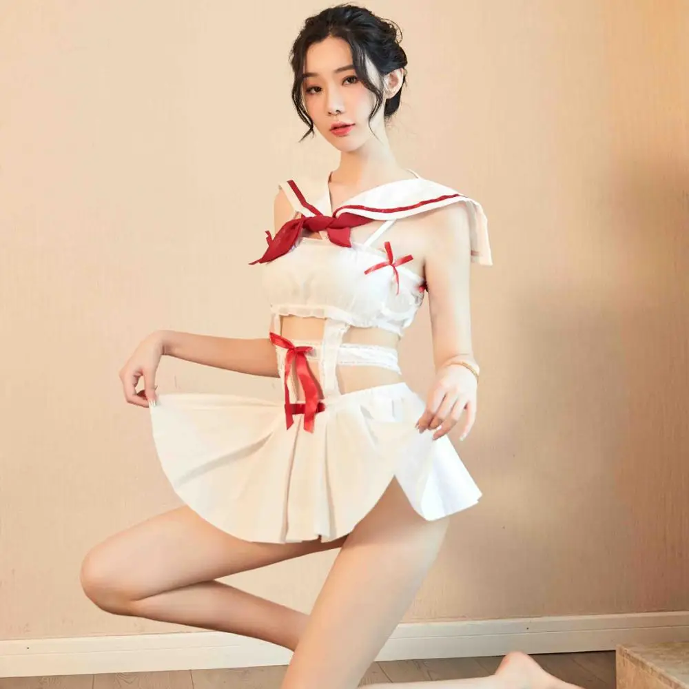 Сексуальное женское белье для взрослых Студенческая униформа открытая