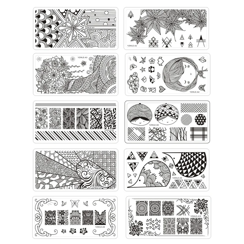

Stainless Steel Nail Art DIY Printing Nail Art Templates Stamping Plate Design Lace Stamp Templates Plates Image Nail Stamping