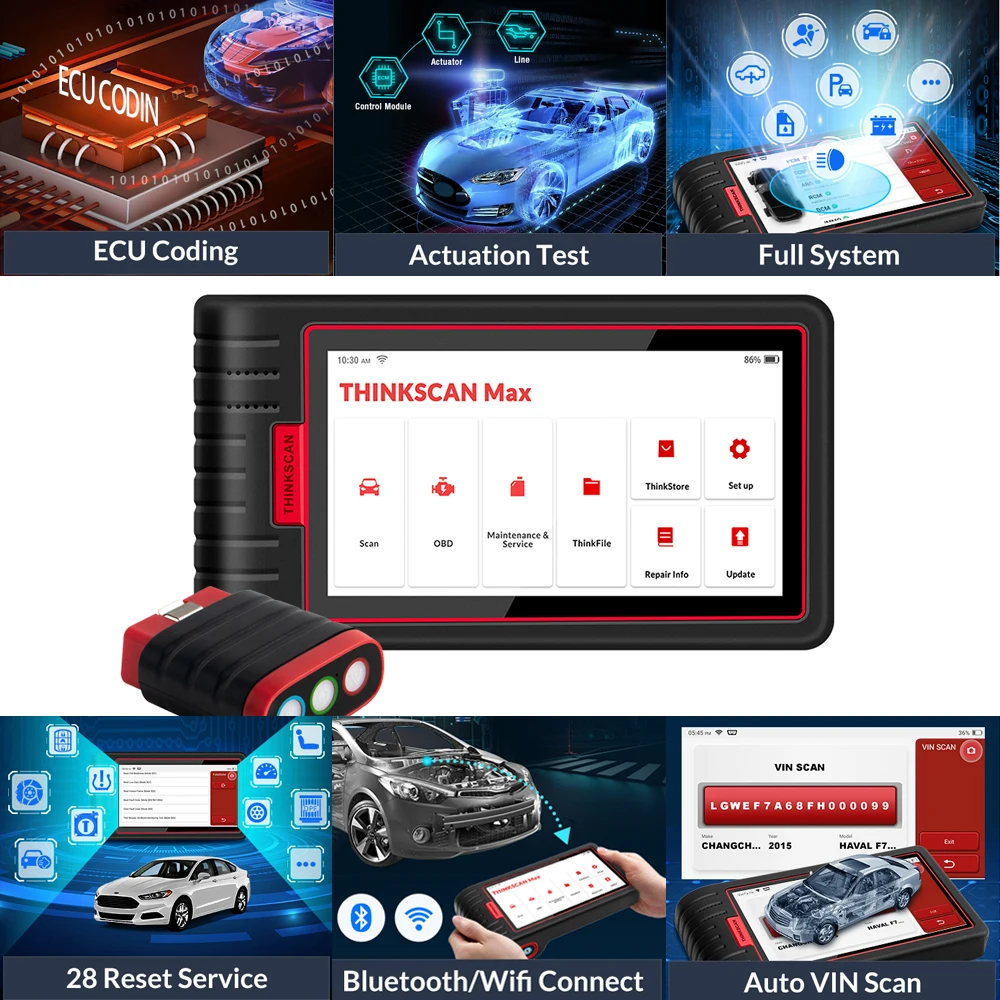 Полный диагностический сканер Thinkcar Thinkmax OBD2 с 16 функциями сброса бесплатное