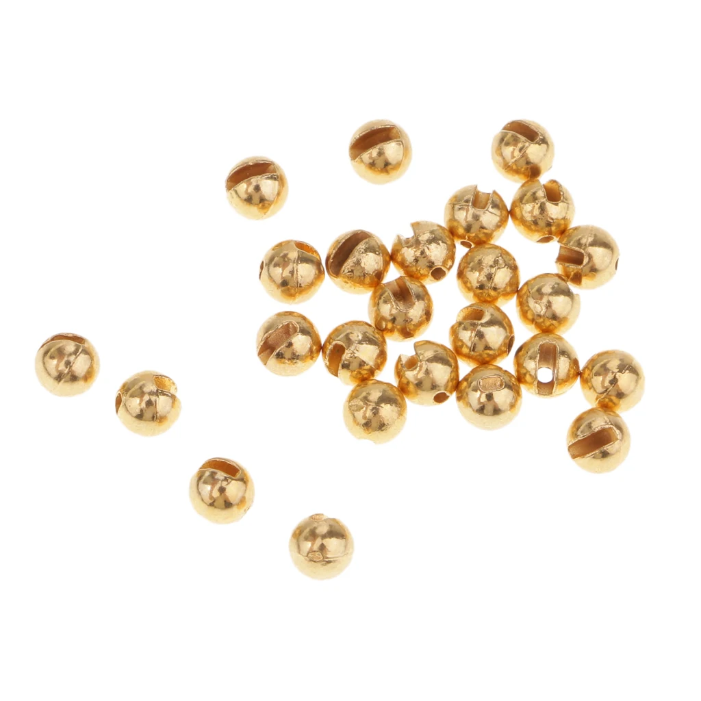 

25pcs Fly Tying Slotted Tungsten Beads Ball Very Heavy Deep Nymphs Head Beads Fly Tying Materials Fishing Accessories 5 Sizes