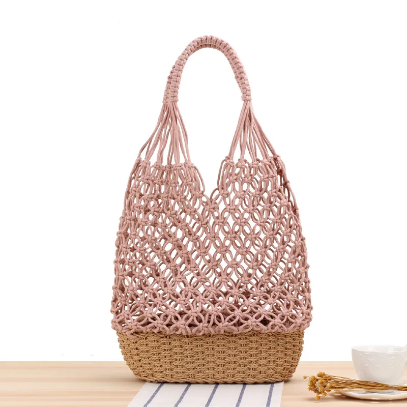 

Woven Handmade Mesh Straw Leisure Forest Style Beach Bag