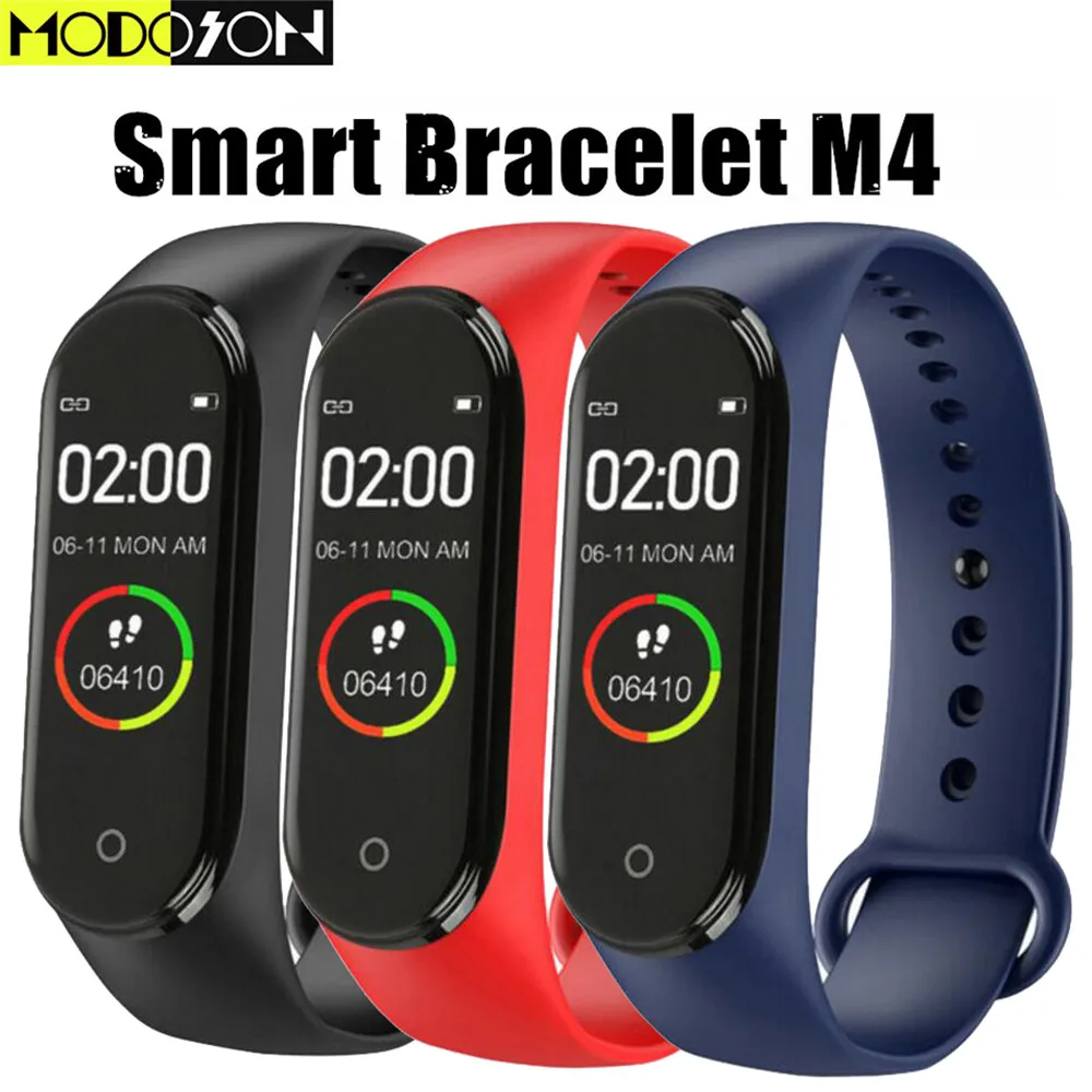Смарт-браслет MODOSON M4 с Bluetooth пульсометром фитнес-трекером | Электроника