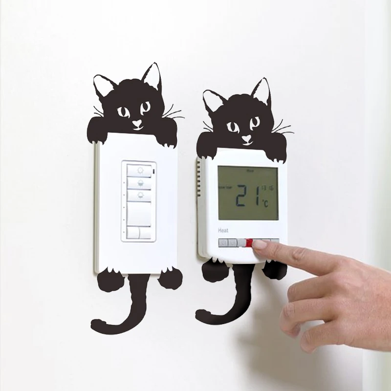 Симпатичная наклейка на переключатель креативная сделай сам стену с