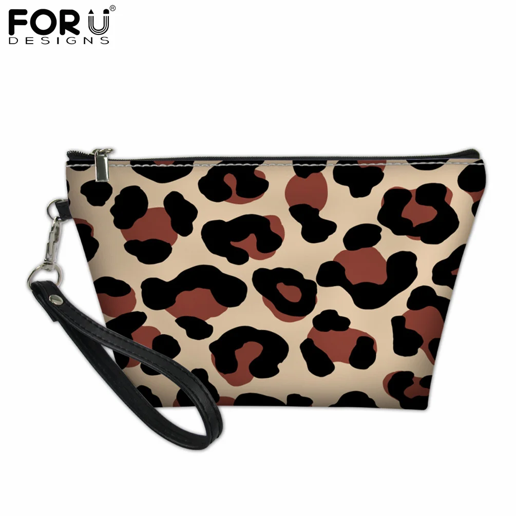 

Роскошная Брендовая женская косметичка-тоут FORUDESIGNS, крутой 3D чехол для макияжа с леопардовым рисунком для женщин, функциональный набор для ...