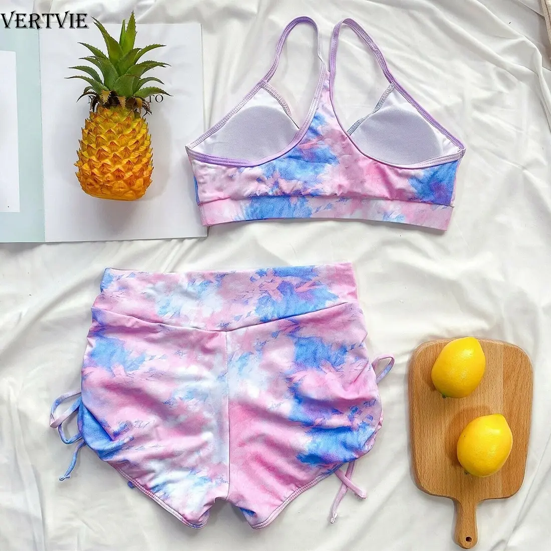 

Sexy High Waist Bikini Sets 2020 Push Up Swimsuit Women 2 Pieces Set Bathing Suits Tie Dye Swimming Suit Women Bikinis