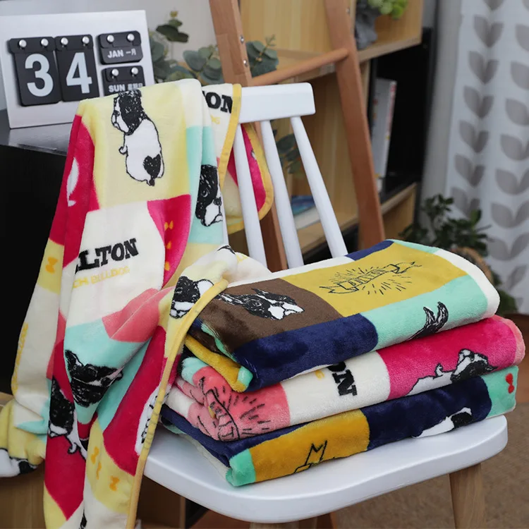Фланелевое Одеяло с рисунком бульдога для автомобиля офиса кондиционирования
