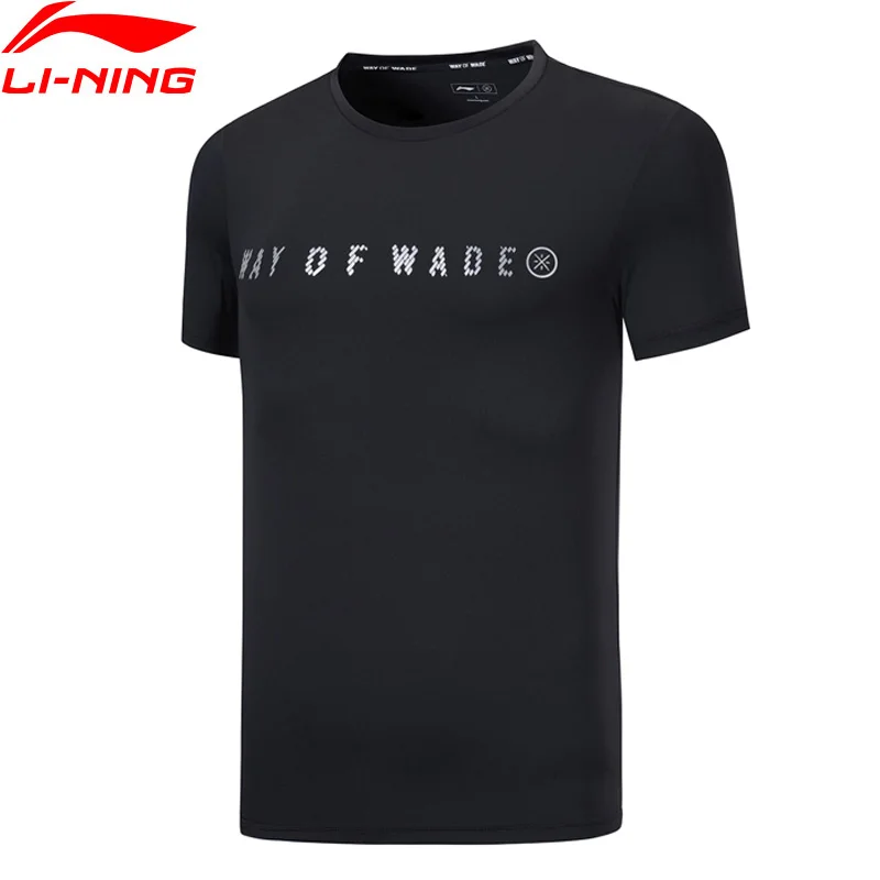 Li-Ning Мужская футболка серии Wade из 84% полиэстера и 16% спандекса для сухого ношения, с защитой от ультрафиолета, облегающая подкладка, крутые спортивные футболки ATSP129 MTS3070