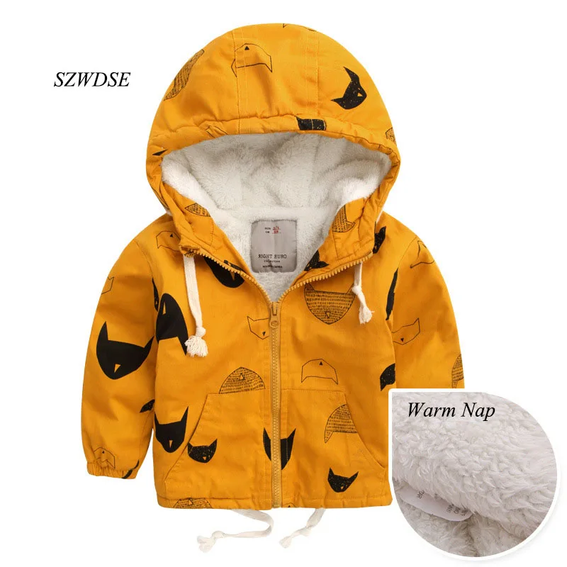 Child's Autumn Winter warm outwear kids pizex hoodies windproof jackets unisex windbreaker tops sweatshirt for teens 2-8 years | Детская