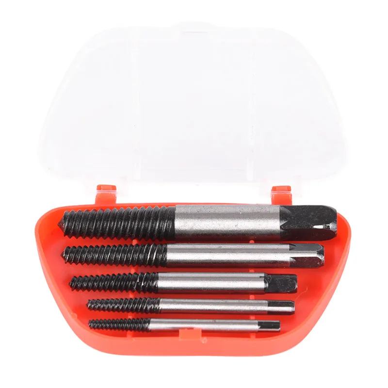 

5Pcs/Lot Screw Extractor Drill Bits Guide Broken Damaged Bolt Remover Storage Box Repair Tools Wholesale