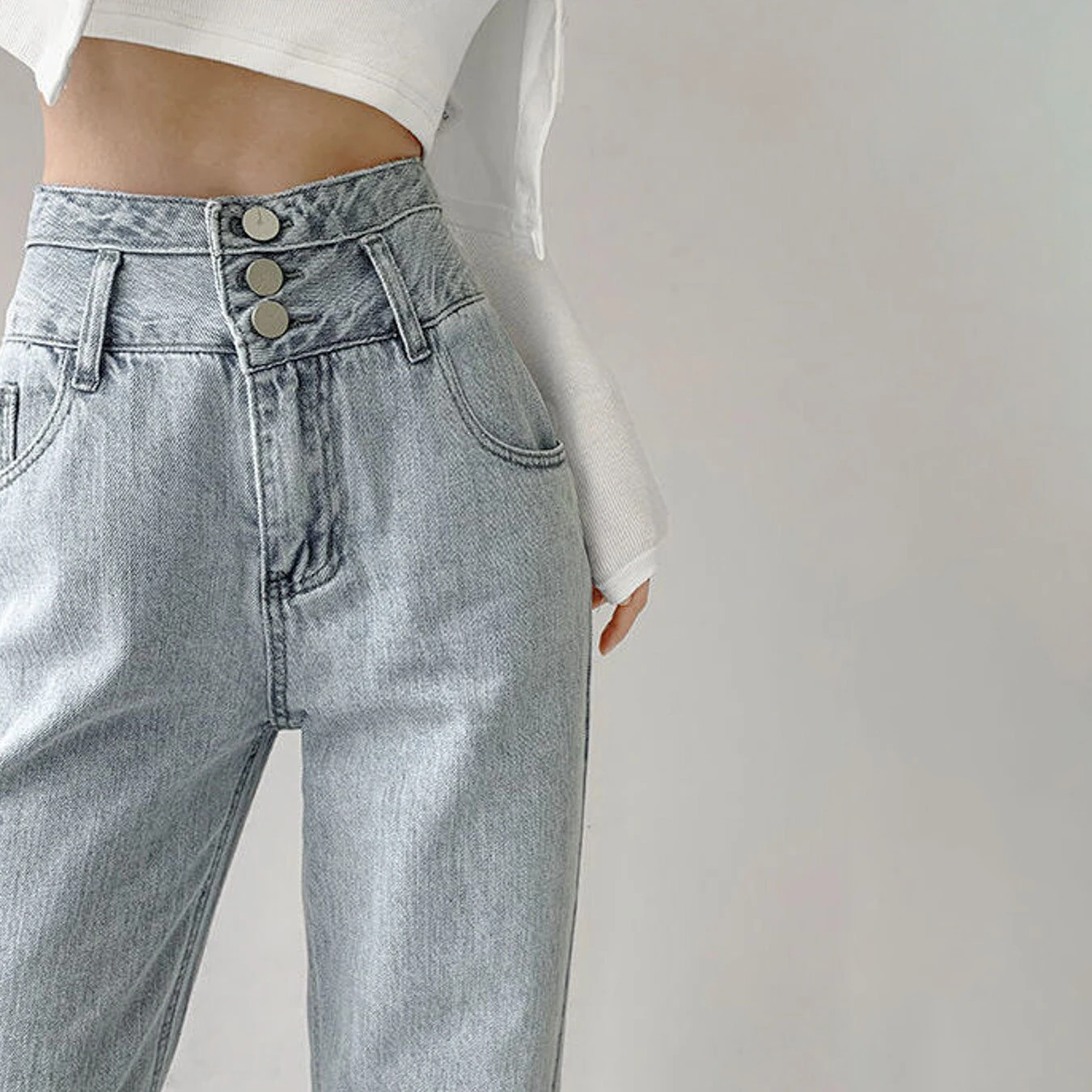 

Autumn High Waisted Straight Jeans Fashion Women Clothing Cargo Pants Boyfriend Streetwear Y2K Girls Baggy Full Length Trousers