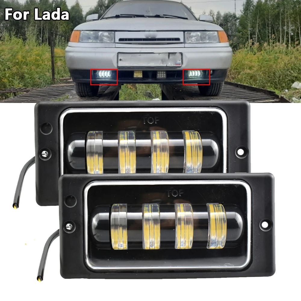 

2pcs Waterproof 12V 6000K Led Fog Light fog Passing Light For lada 2110 -2117 cars front fog Lamp for Vaz 2114 van Chevrolet