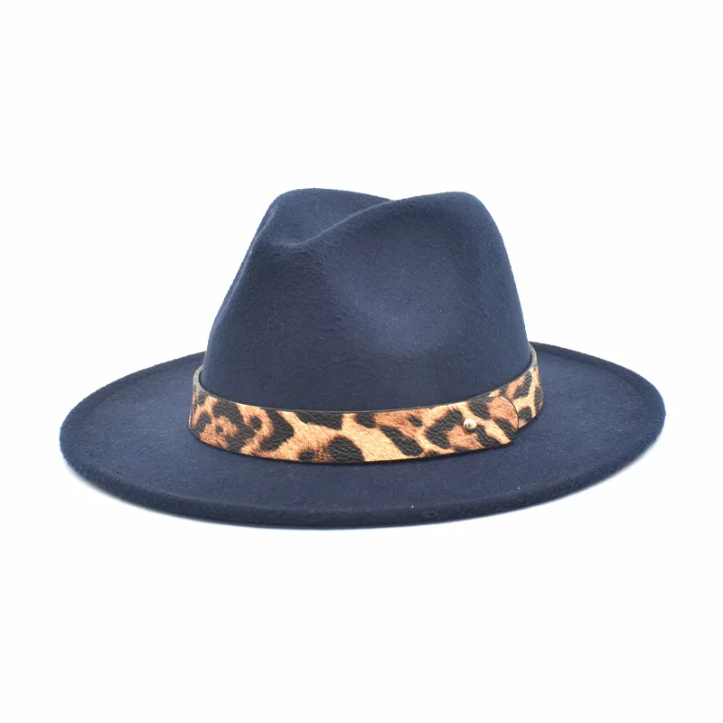 

ZLD Ladies autumn winter new Fedoras hat fashion Leopard print accessories women jazz hats casual men outdoor Cowboy Cap