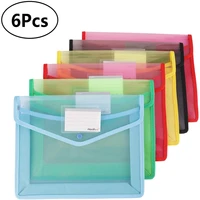 6pcs plastic file wallet a4 file wallet document folder pockets envelops with card slot waterproof folder file organizer bags