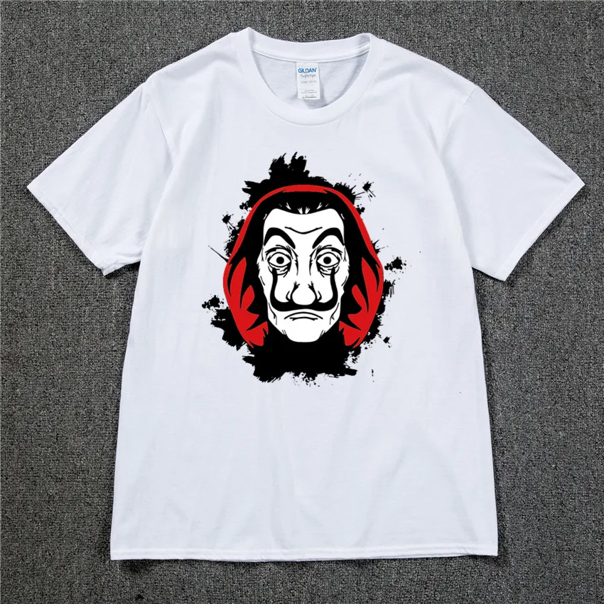 

La Casa De Papel T Shirt Men New Cartoon House of Paper Tshirt Money Heist Summer Male Harajuku T-shirt Swag Cool Clothing