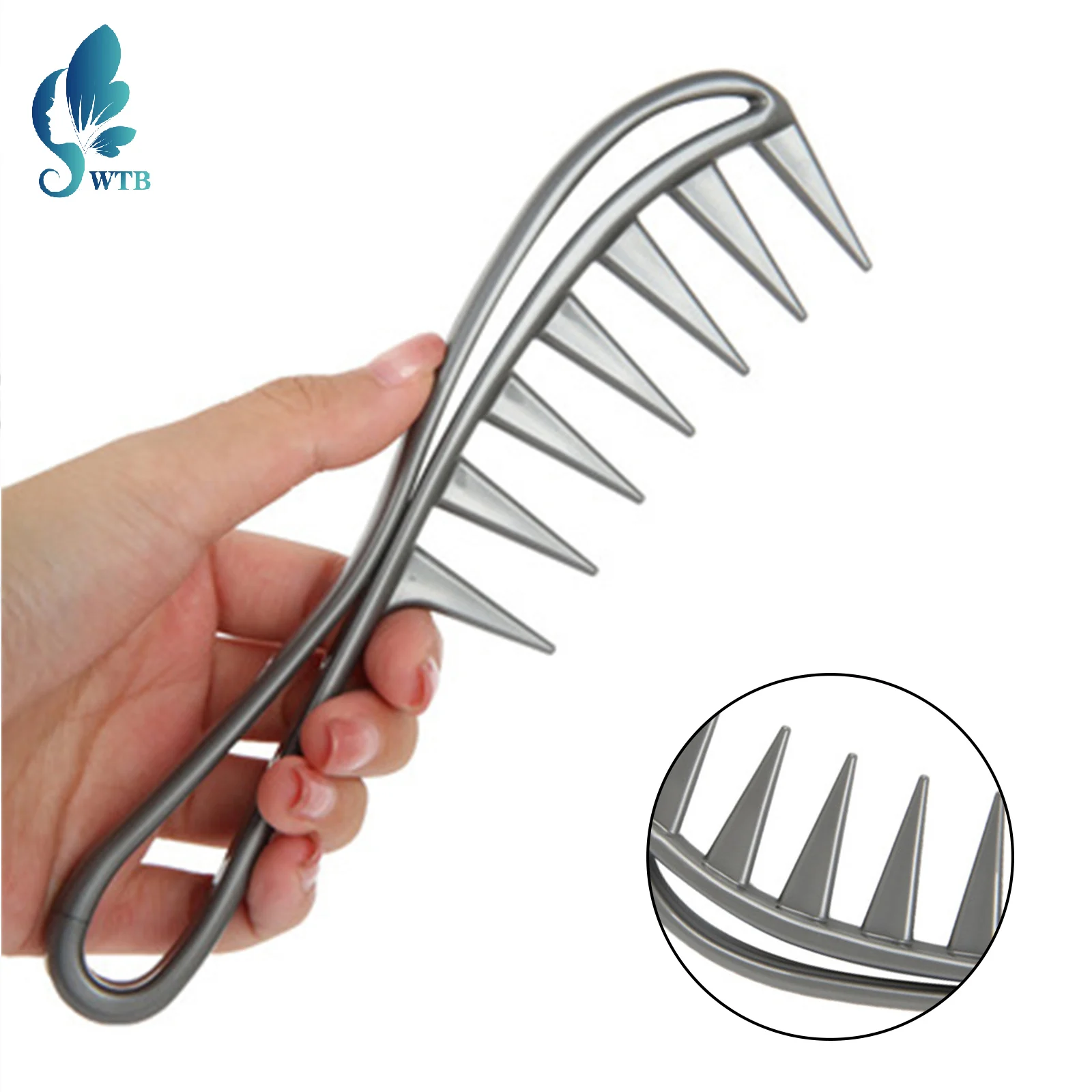 

WTB Wide Tooth Shark Plastic Comb Curly Hair Salon Fashion Hairdressing Comb Massage For Hair Styling Tool Barber Accessories