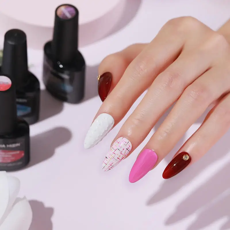 

LAGUNAMOON 6Pcs Color Gel Nail Polish Set 8ml Platinum Nail Gel Polish Gift Box Sets UV LED Soak Off Glitter Nail Varnishes Kit