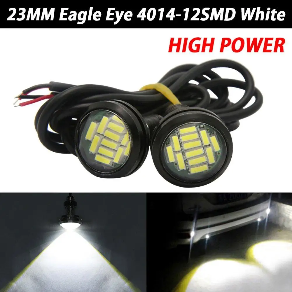 

2pcs High Power 4040-12SMD White 9W LED Eagle Eye Light 23mm Bumper DRL Fog Light Car Motorcycle Clearance Marker Lights