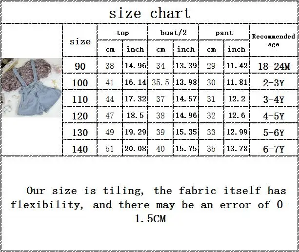 

Kids Baby Girls Summer Short Puff Sleeve Flower Tops Shirts Denim Strap Shorts Pants Toddler Children Clothes Sets 2pcs 18M-7Y