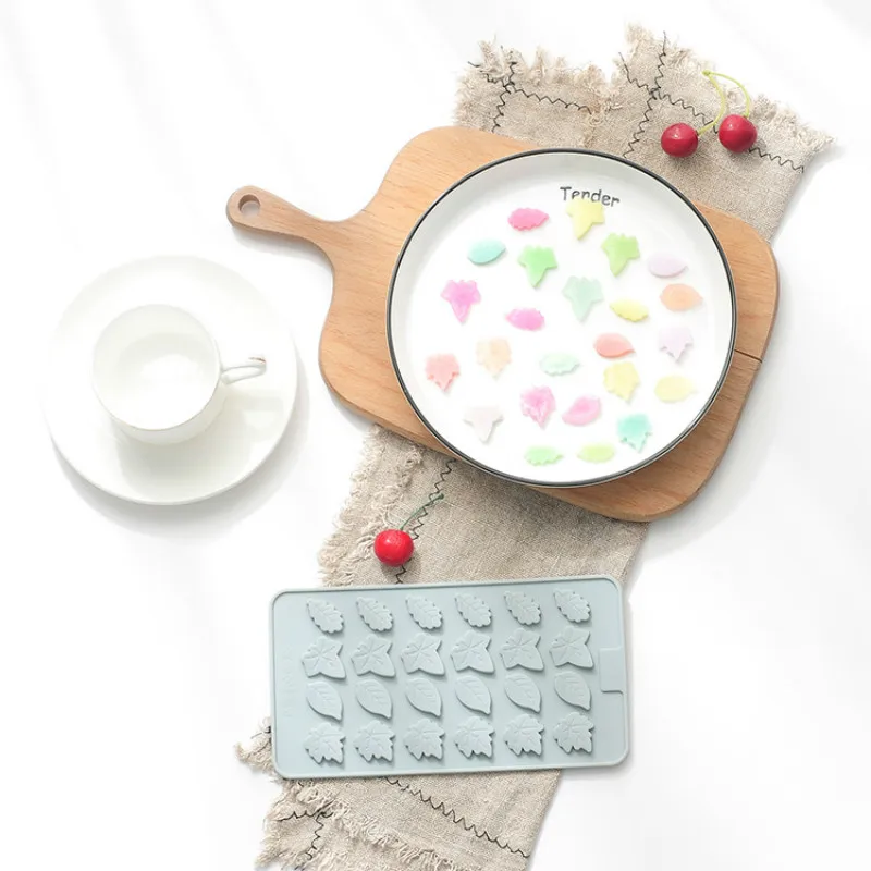 24 even leaves silicone cake mold food grade environmental protection DI handmade Y fondant candy chocolate baking | Дом и сад