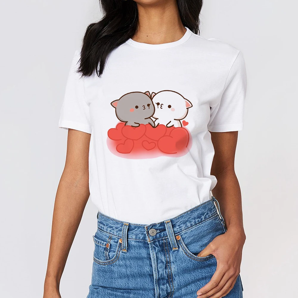 

Couple T Shirt Cute Short Sleeve Harajuku Unisex Clothes Ropa Tumblr Mujer Spain Streetwear Summer White Top Well Being Cheap