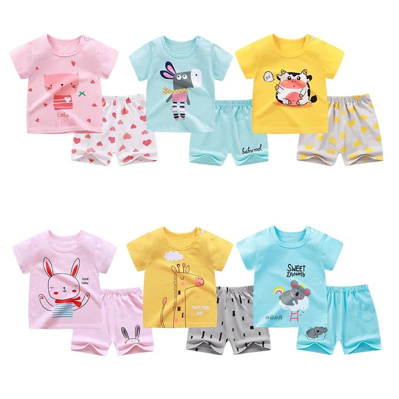 

Andy Papa Summer Clothing Sets Kids Short Sleeve T-shirts And Pants Children's Tops & Tees Toddler Baby Boys Girls Pajama Suits