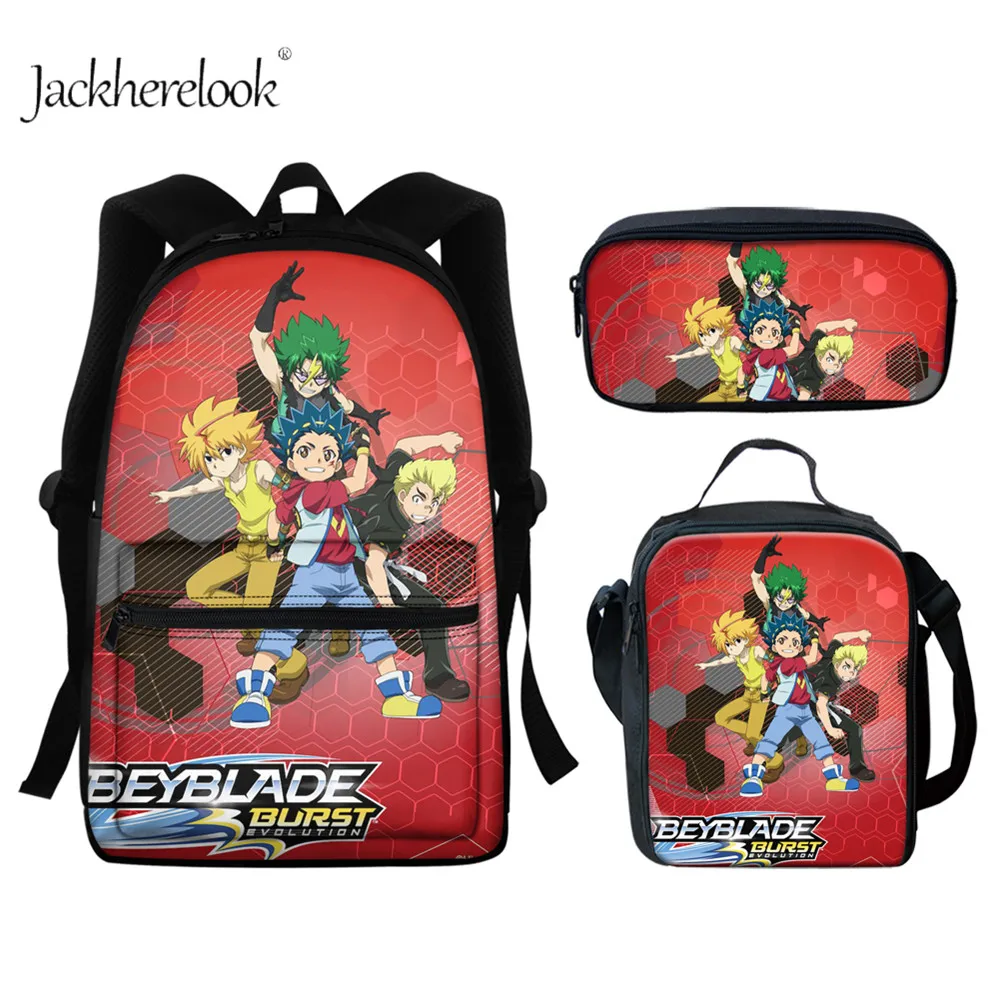 Jackherelook Beyblade Burst, дизайнерские вместительные школьные ранцы для подростков, прочная Холщовая Сумка для карандашей, сумка для еды, рюкзак