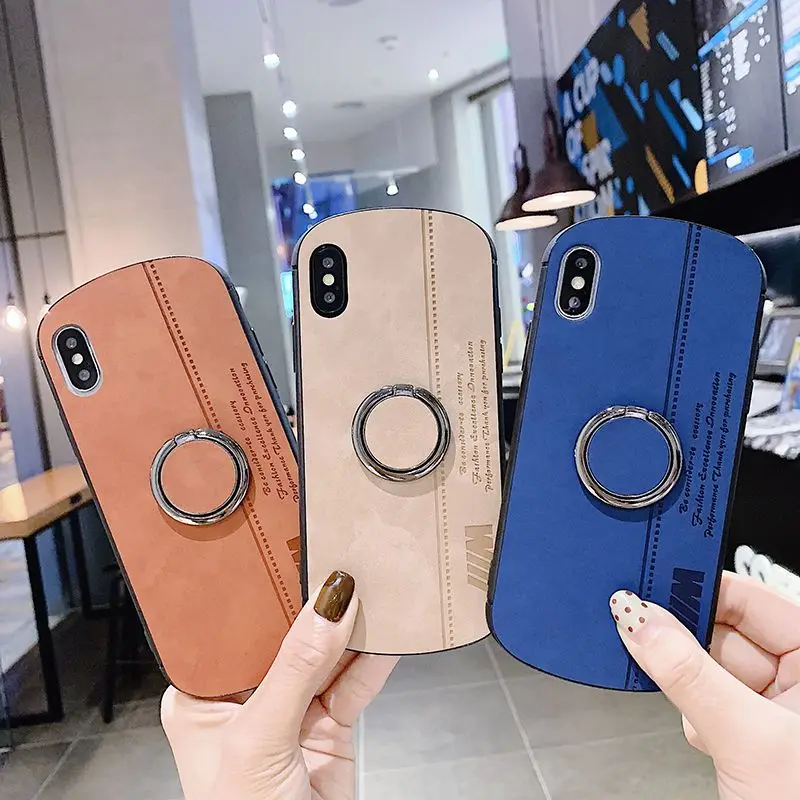 Кожаный чехол для Iphone Xr, кольцо на палец, чехол для Iphone 6, 7, 8 Plus, Iphon Xs Max, роскошный X Чехол, защита для Iphone 6 S
