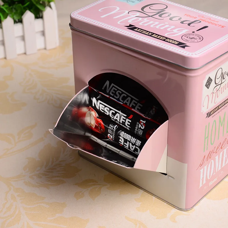 

Creative American Style Tin Coffee Storage Box Snacks Candy Organizer Home Decor Metal Colletable Box