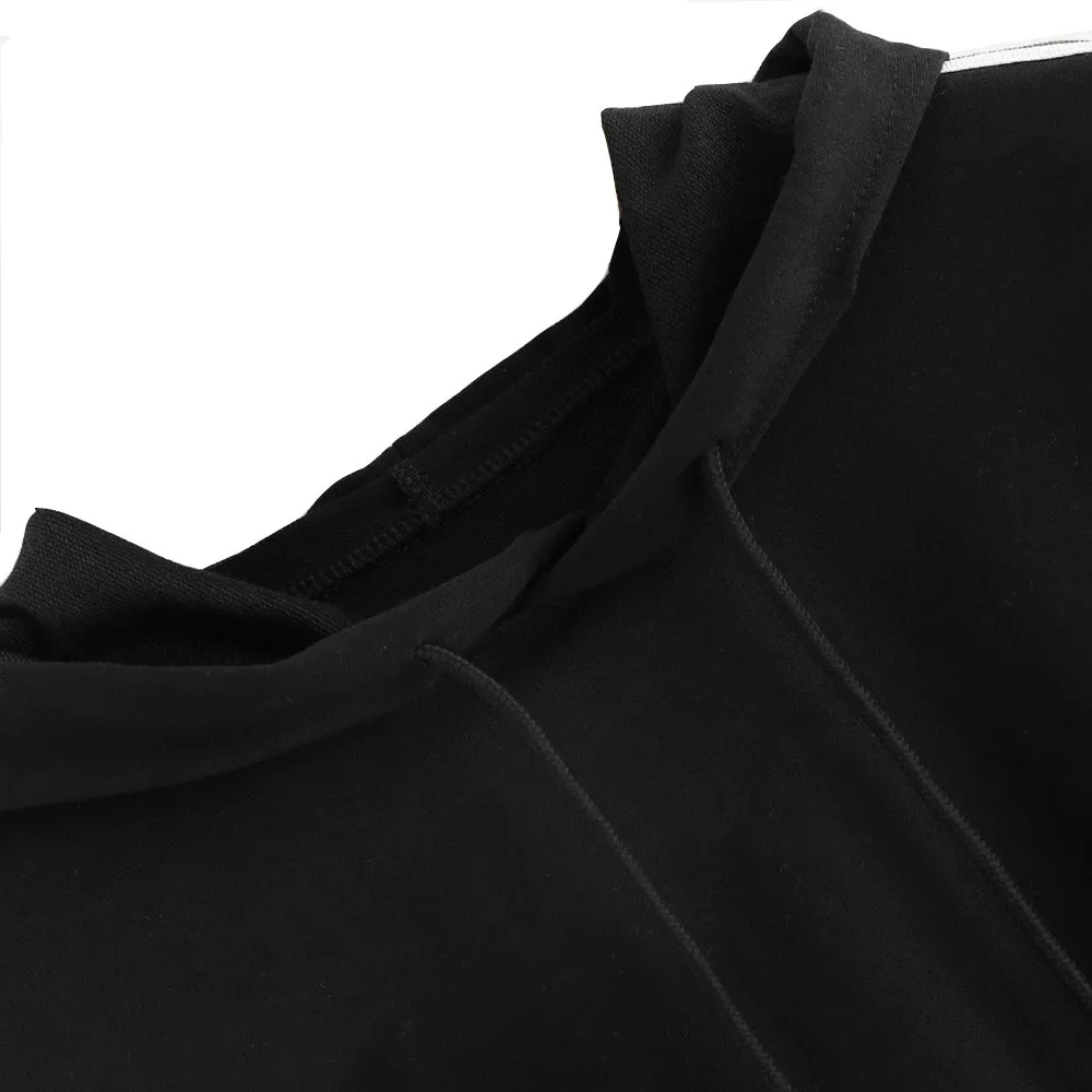 JAYCOSIN новая короткая женская однотонная полосатая толстовка с капюшоном