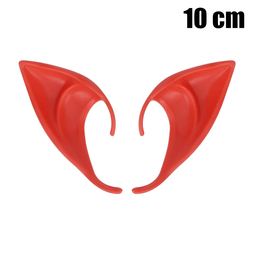 Red 10cm 1 пара, уши ангела эльфа, сказочные аксессуары для косплея, имитация латекса, накладные уши, реквизит на Рождество, Хэллоуин, костюмы, реквизит для мужчин и женщин - Цвет: Red 10cm