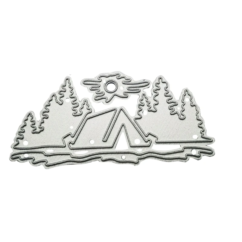 

Camping Tent Woods Carbon Steel Cutting Dies DIY Scrapbooking Photo Album Embossing Paper Cards Making Stencil Decorative